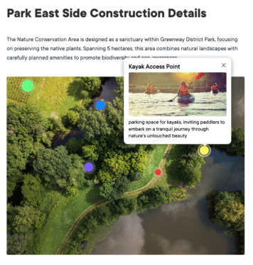 Overview of a nature conservation area with water bodies and green landscapes.