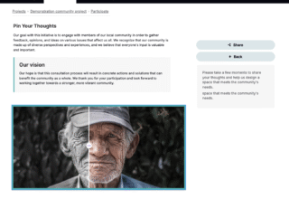 Overview of a community engagement project with a focus on gathering feedback and opinions.