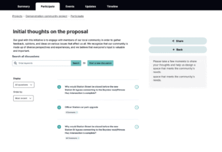 User interface of a discussion platform displaying various topics and comments.