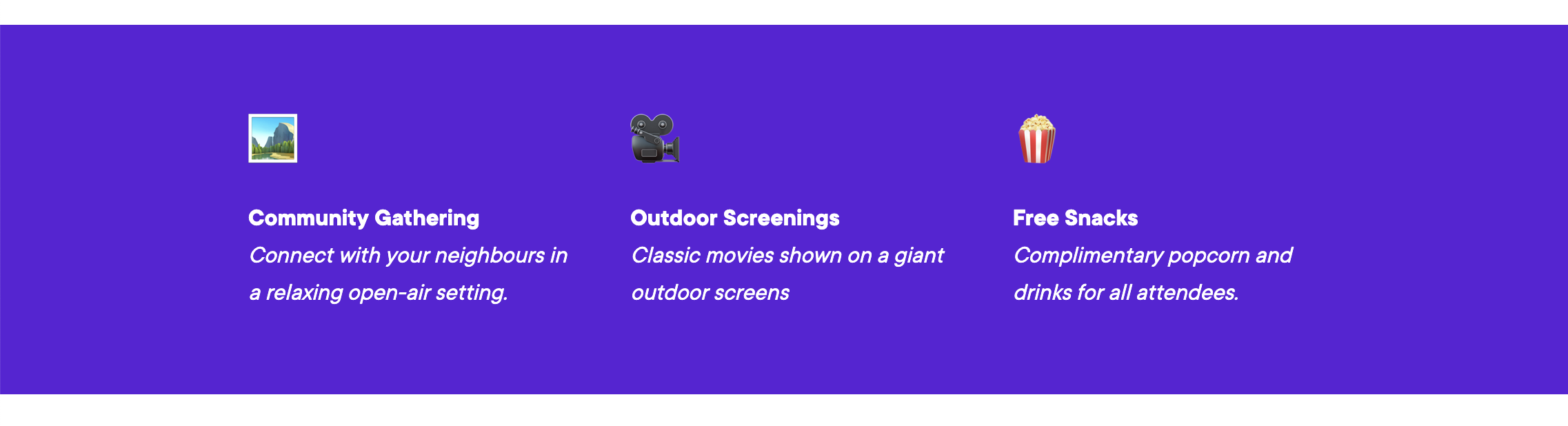 Example of a 3 columns group with Full width background Layout style