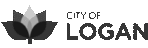 Logo of the City of Logan featuring a stylized flower design.